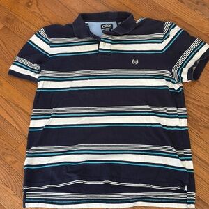 Chaps Navy Polo with White and Teal Stripes size XL Men’s rugby shirt  stretch